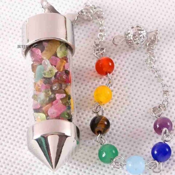 New Silver Plated‎ Aventurine Wish Bottle Healing Chakra - Picture 6 of 6